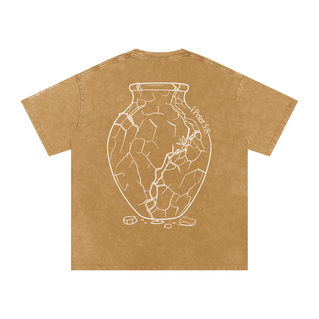 Snow Washed Oversized Cotton T-Shirt: Sobriety