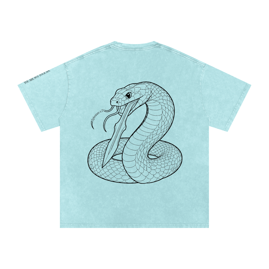 Snow Washed Oversized Cotton T-Shirt: Sins of the Tongue