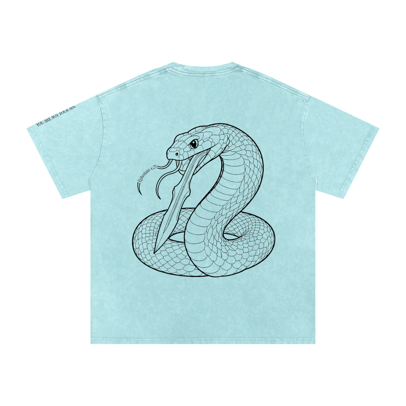 Snow Washed Oversized Cotton T-Shirt: Sins of the Tongue