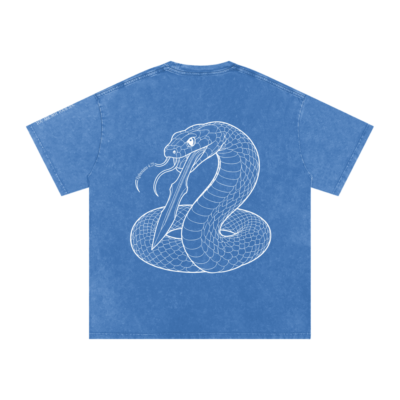 Snow Washed Oversized Cotton T-Shirt: Sins of the Tongue