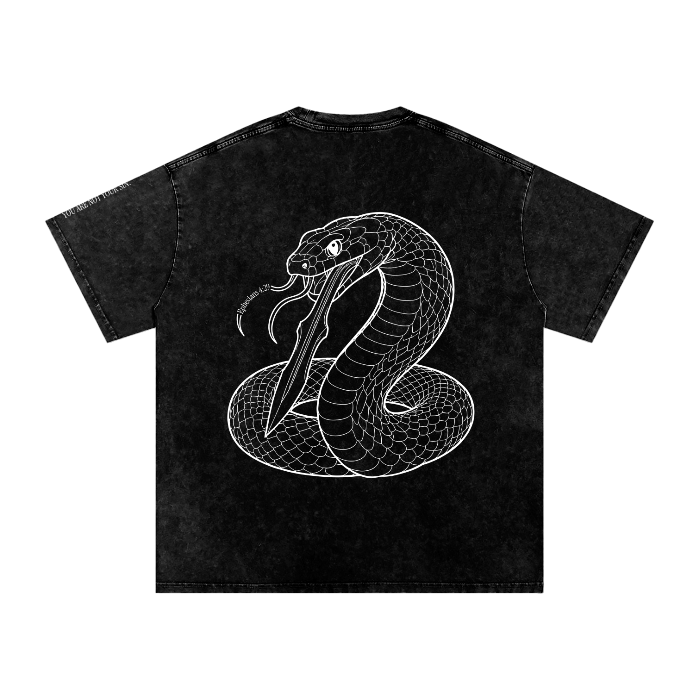 Snow Washed Oversized Cotton T-Shirt: Sins of the Tongue