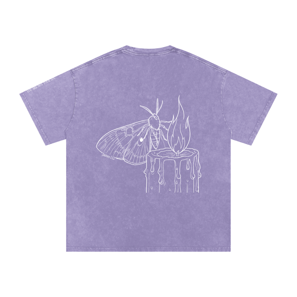 Snow Washed Oversized Cotton T-Shirt: Lust