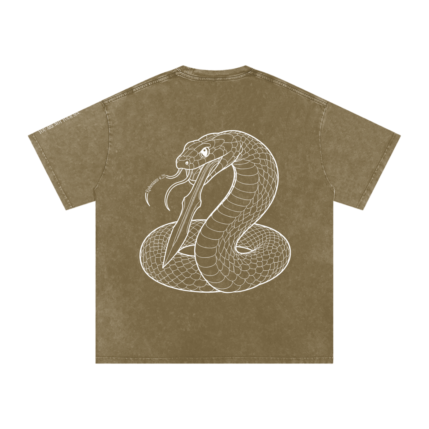 Snow Washed Oversized Cotton T-Shirt: Sins of the Tongue