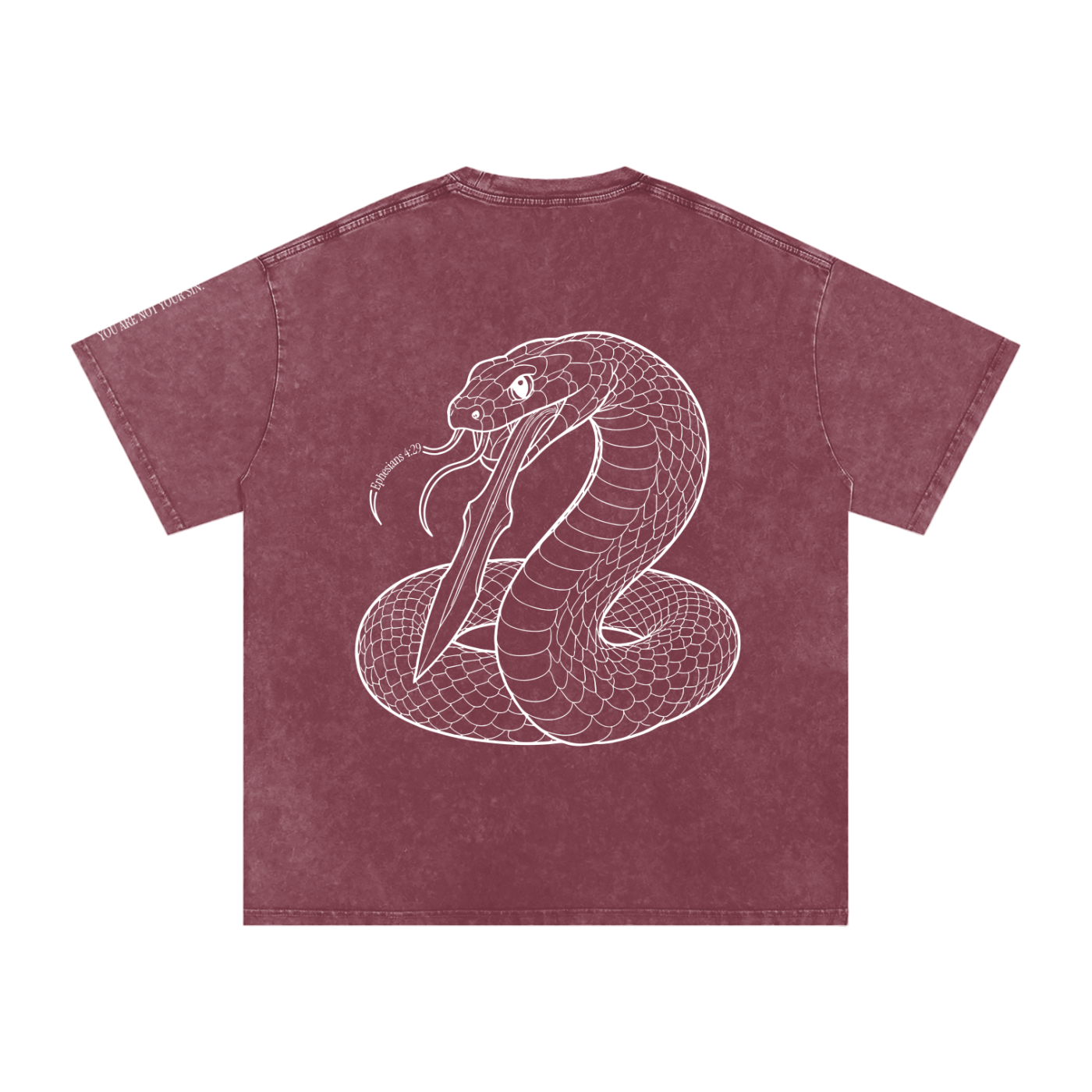 Snow Washed Oversized Cotton T-Shirt: Sins of the Tongue