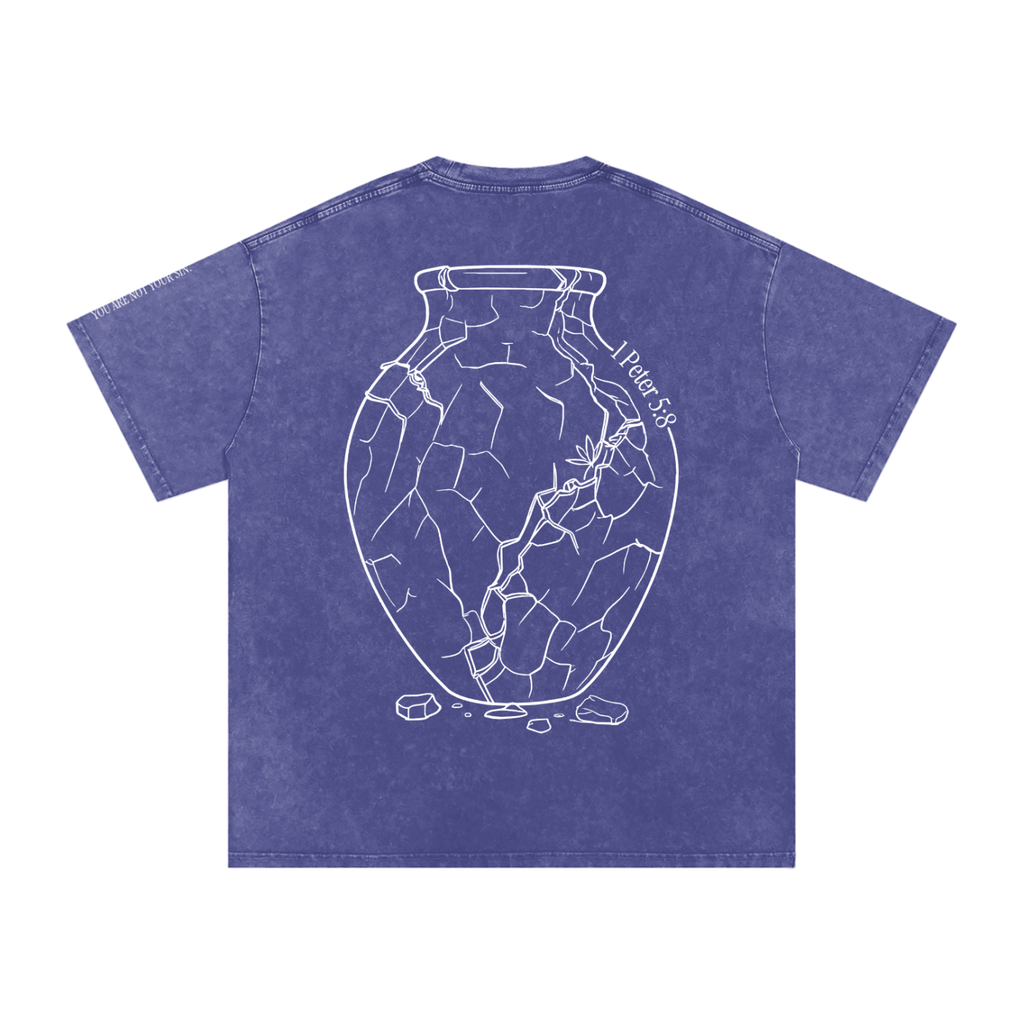 Snow Washed Oversized Cotton T-Shirt: Sobriety