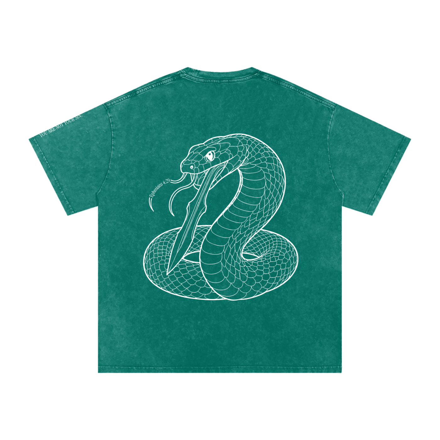 Snow Washed Oversized Cotton T-Shirt: Sins of the Tongue