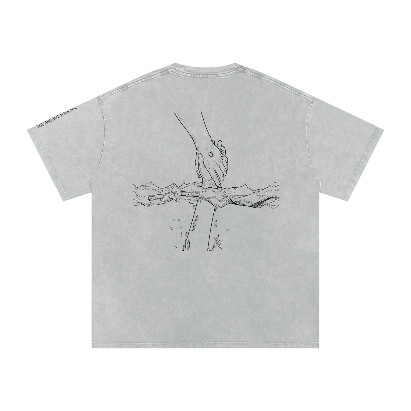 Snow Washed Oversized Cotton T-Shirt: Mental Health/Doubt