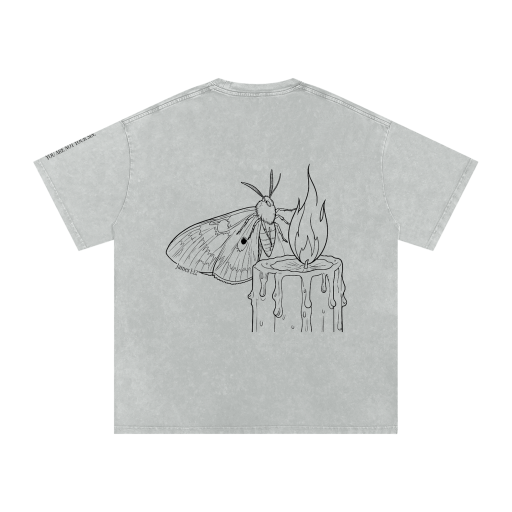 Snow Washed Oversized Cotton T-Shirt: Lust