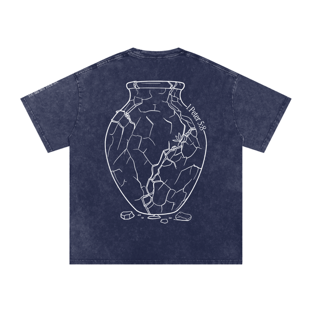 Snow Washed Oversized Cotton T-Shirt: Sobriety