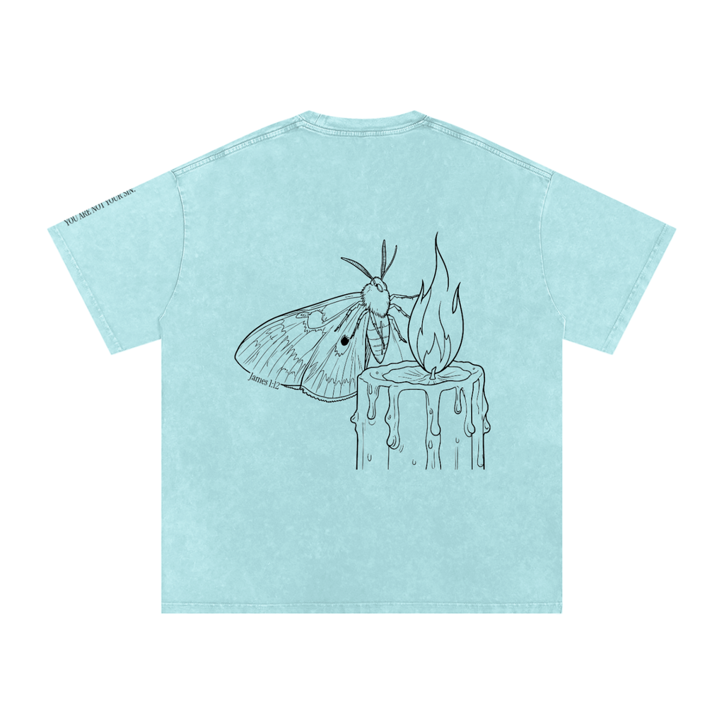 Snow Washed Oversized Cotton T-Shirt: Lust