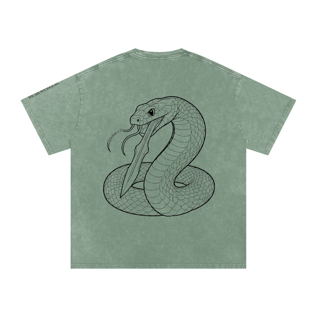 Snow Washed Oversized Cotton T-Shirt: Sins of the Tongue