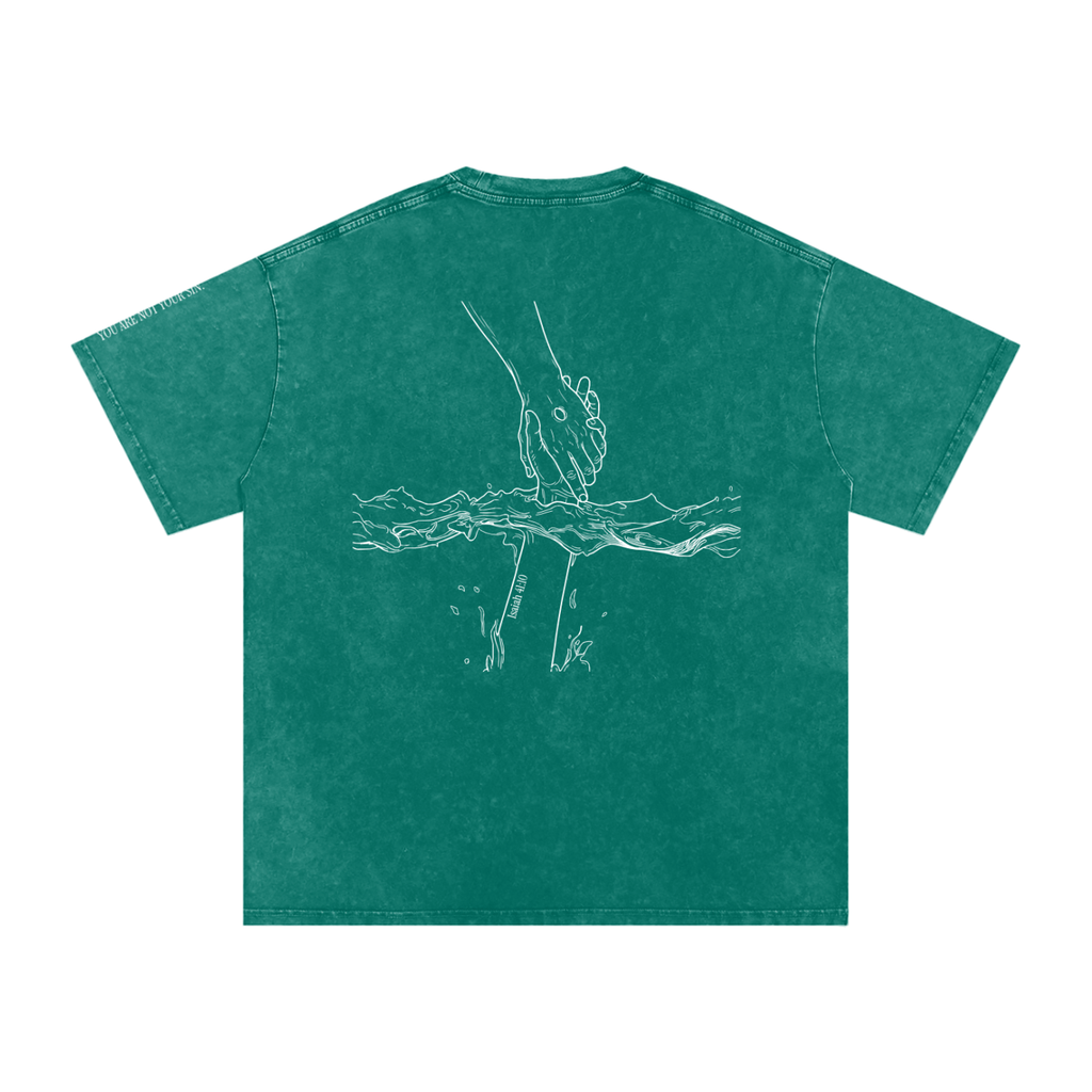 Snow Washed Oversized Cotton T-Shirt: Mental Health/Doubt