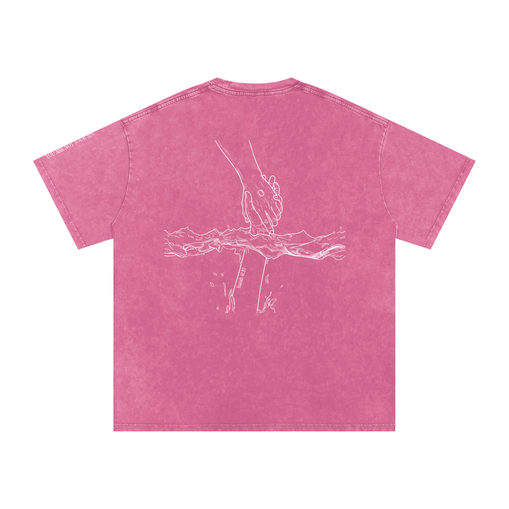 Snow Washed Oversized Cotton T-Shirt: Mental Health/Doubt