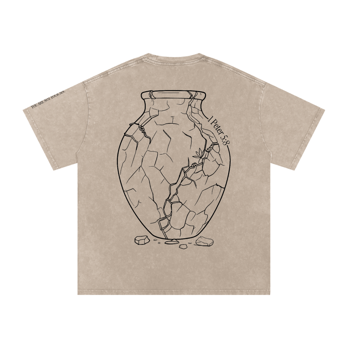 Snow Washed Oversized Cotton T-Shirt: Sobriety
