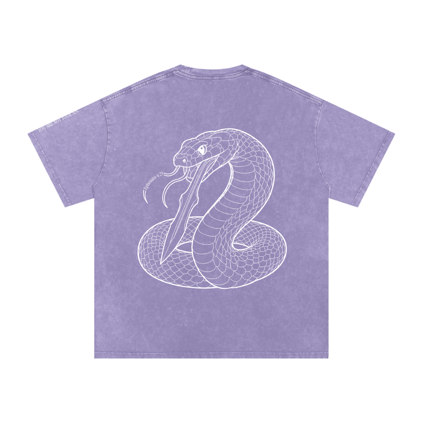 Snow Washed Oversized Cotton T-Shirt: Sins of the Tongue