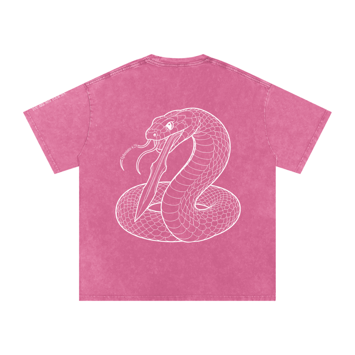 Snow Washed Oversized Cotton T-Shirt: Sins of the Tongue