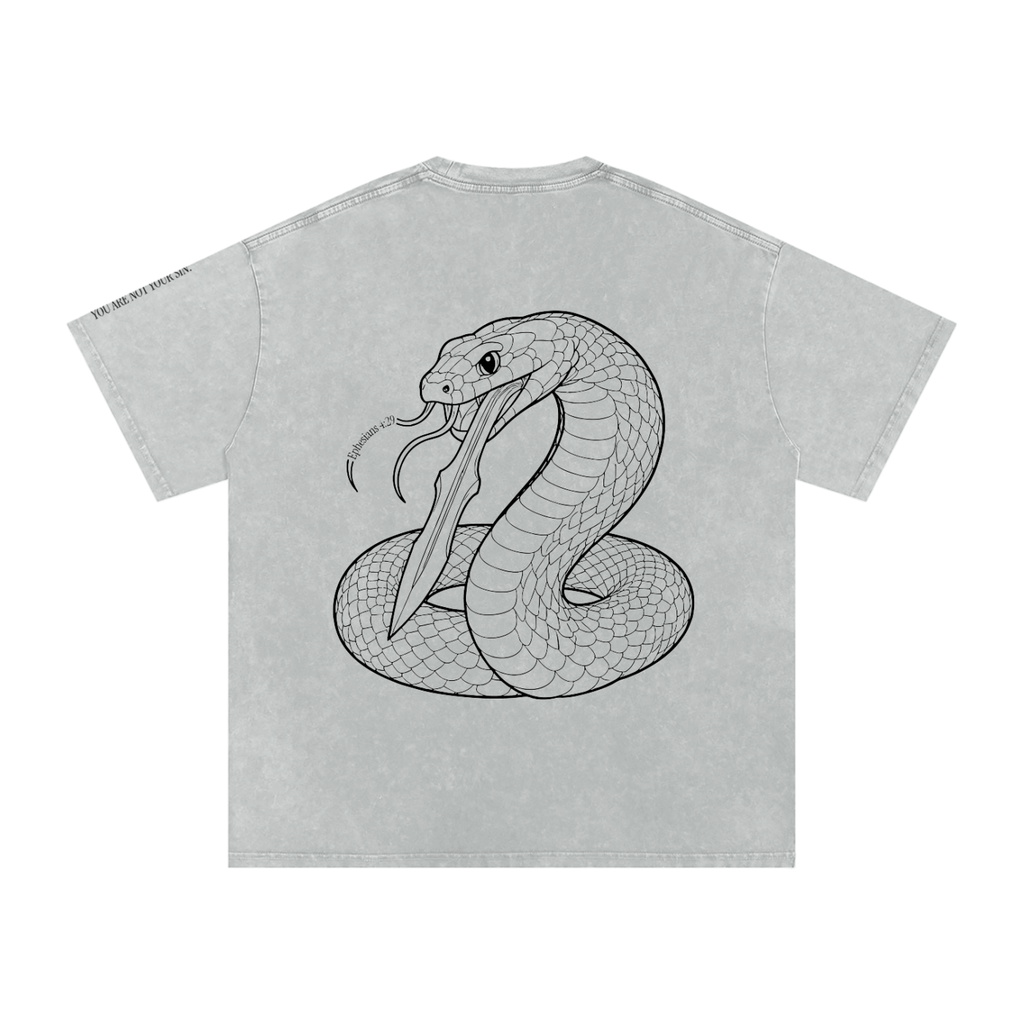 Snow Washed Oversized Cotton T-Shirt: Sins of the Tongue