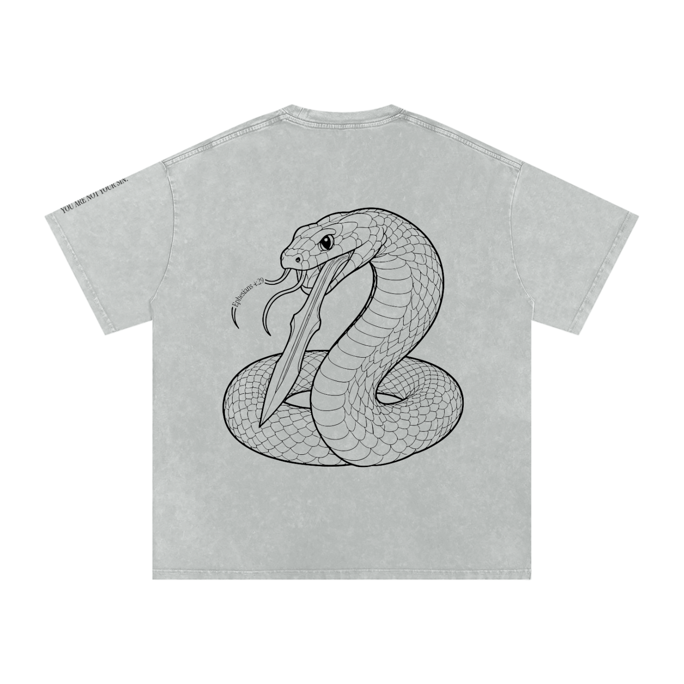 Snow Washed Oversized Cotton T-Shirt: Sins of the Tongue