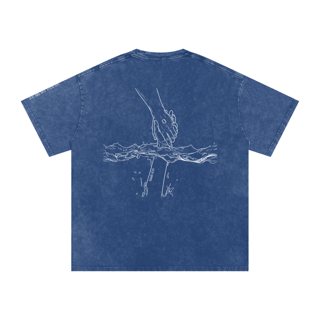 Snow Washed Oversized Cotton T-Shirt: Mental Health/Doubt