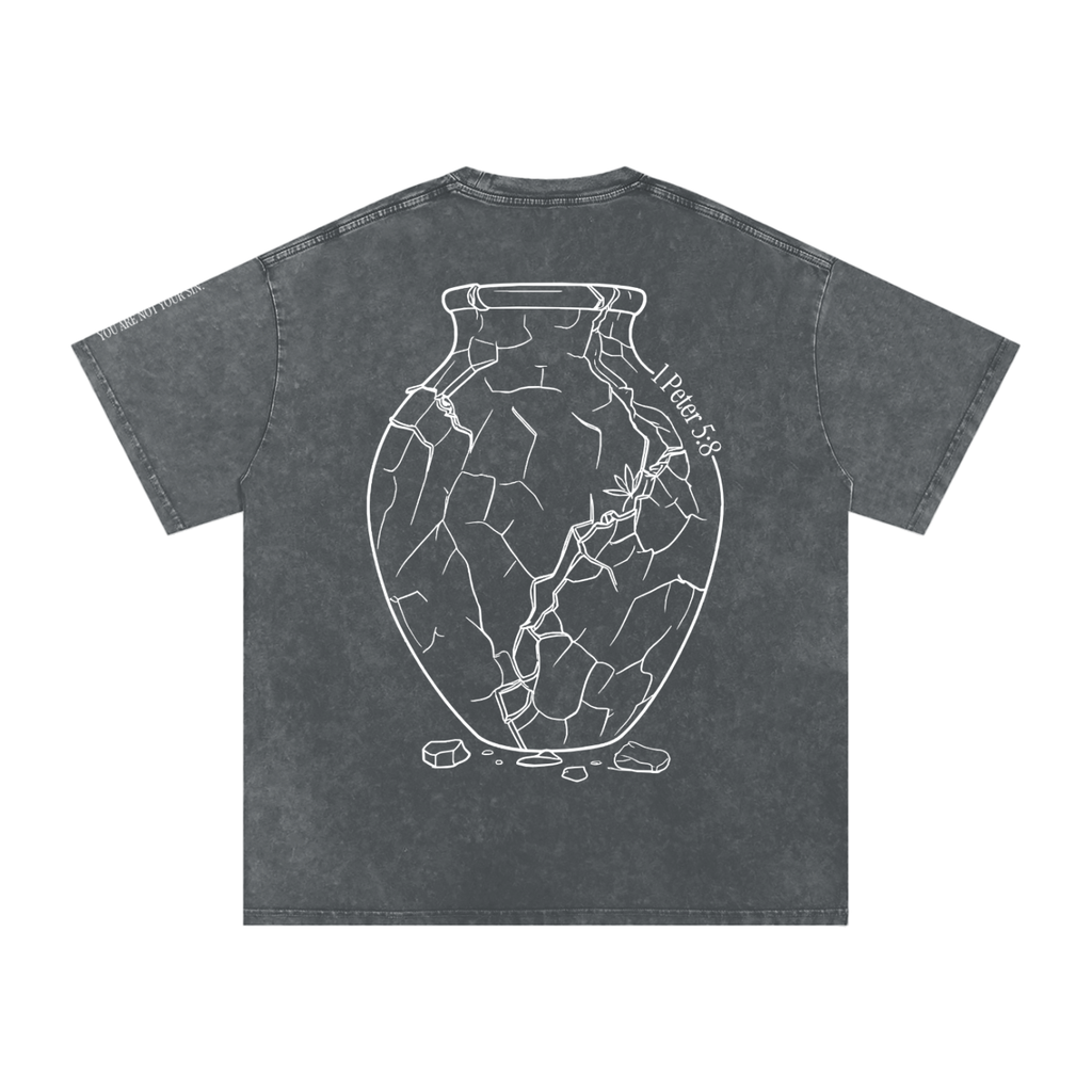 Snow Washed Oversized Cotton T-Shirt: Sobriety
