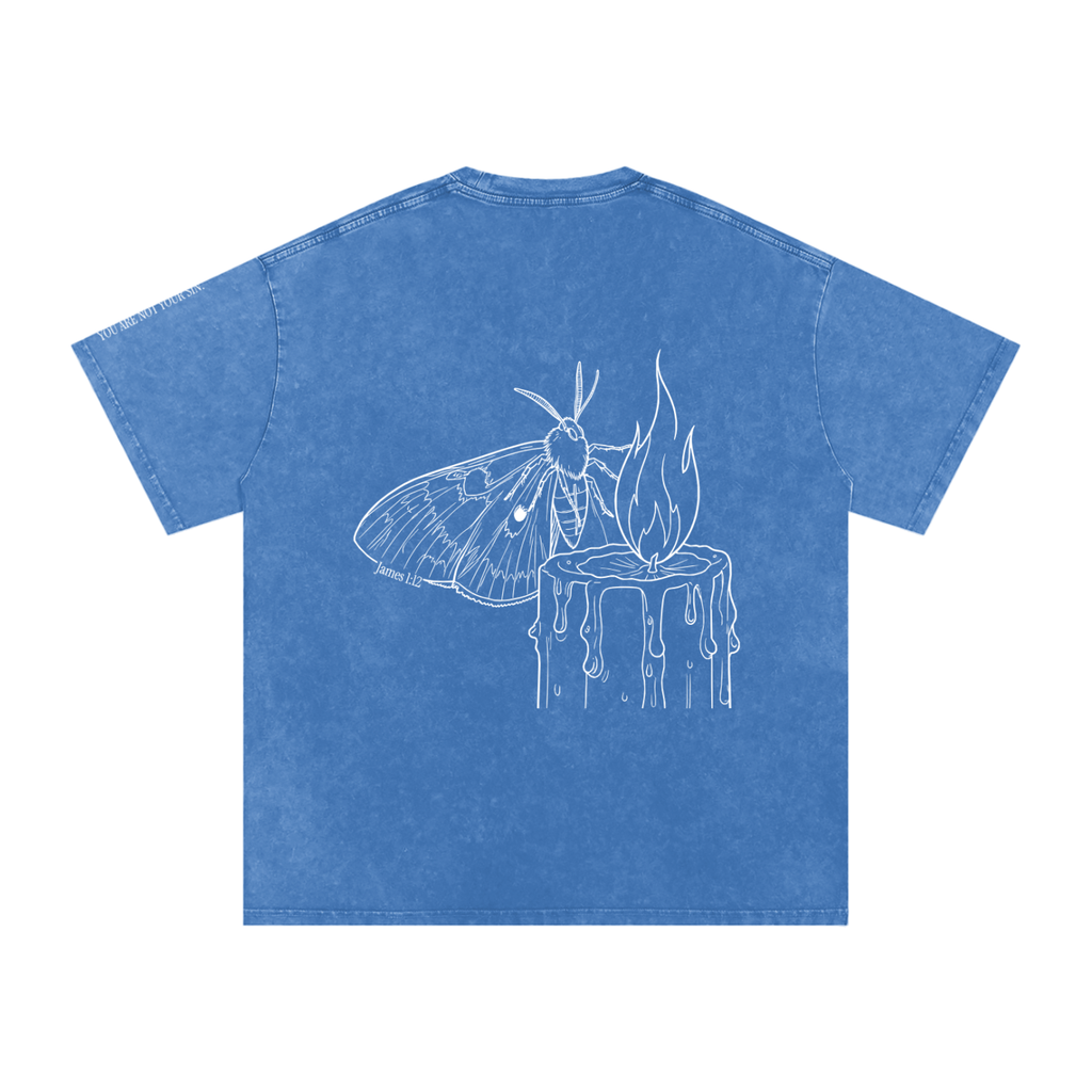 Snow Washed Oversized Cotton T-Shirt: Lust