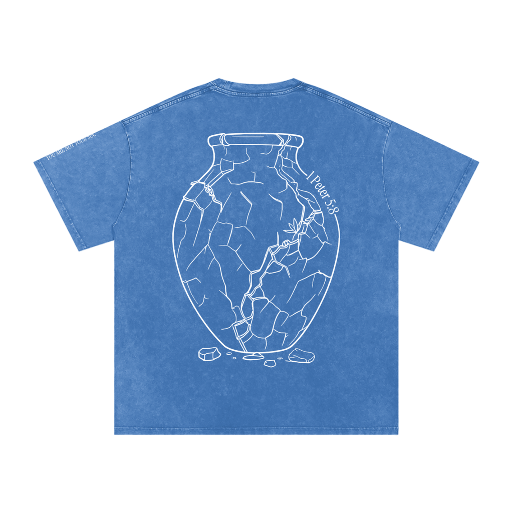 Snow Washed Oversized Cotton T-Shirt: Sobriety