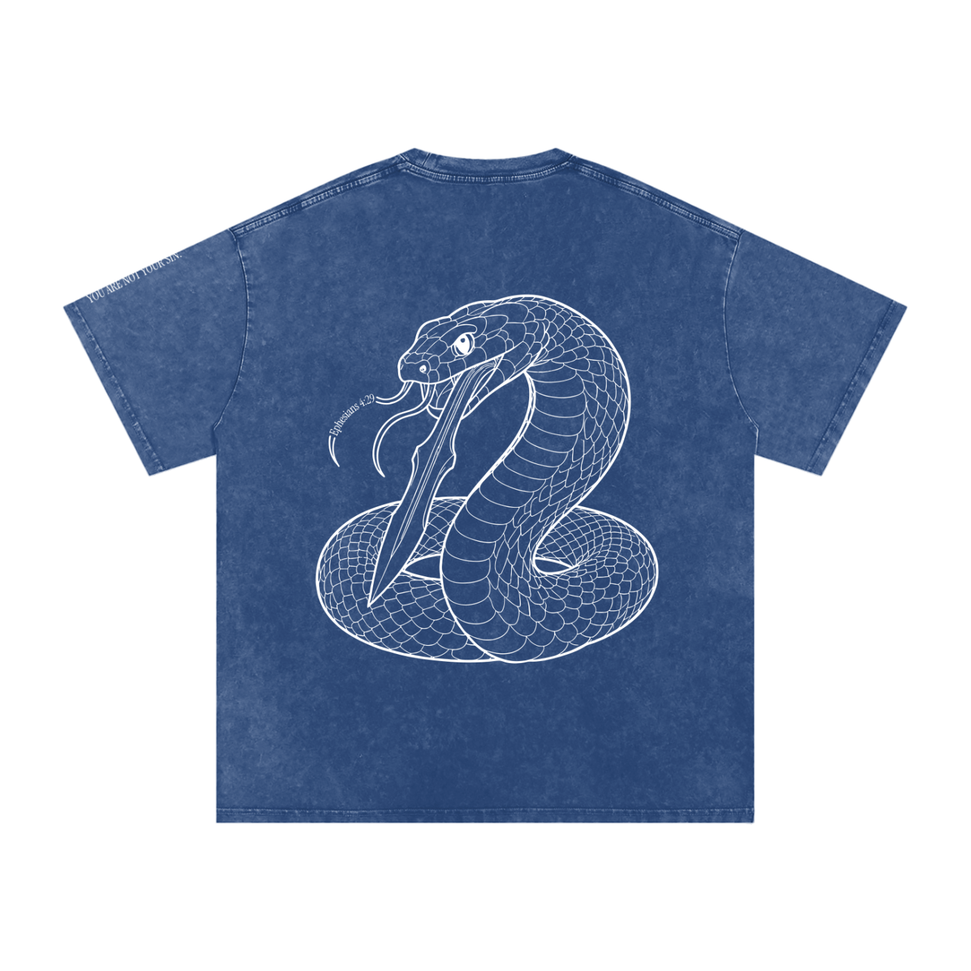Snow Washed Oversized Cotton T-Shirt: Sins of the Tongue