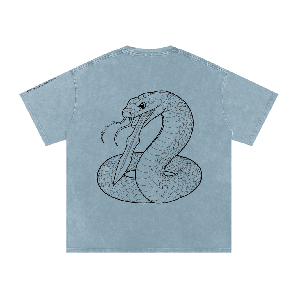Snow Washed Oversized Cotton T-Shirt: Sins of the Tongue