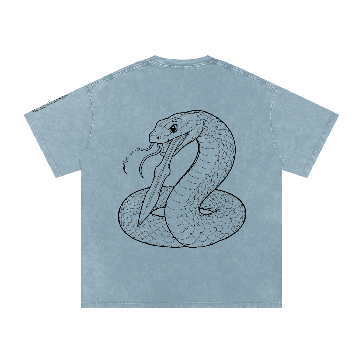 Snow Washed Oversized Cotton T-Shirt: Sins of the Tongue