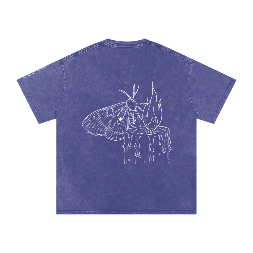 Snow Washed Oversized Cotton T-Shirt: Lust