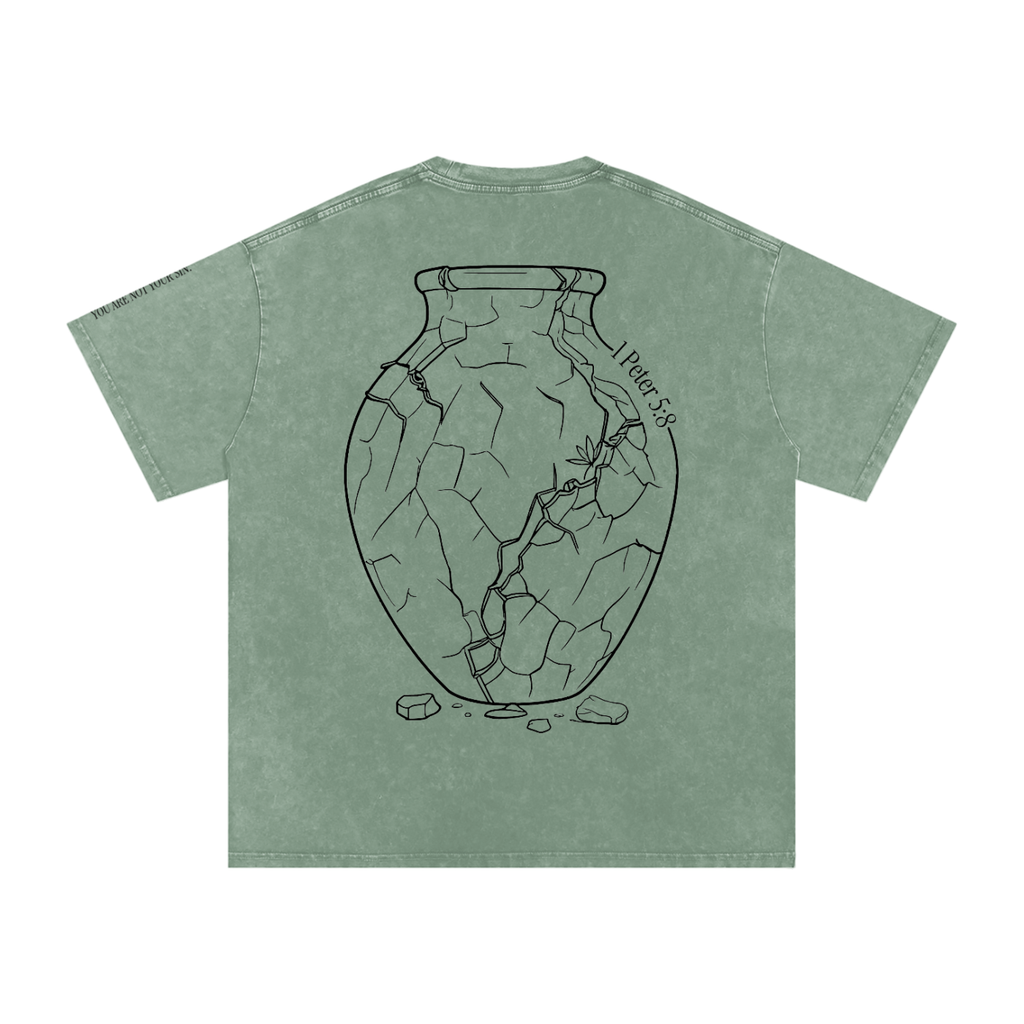 Snow Washed Oversized Cotton T-Shirt: Sobriety