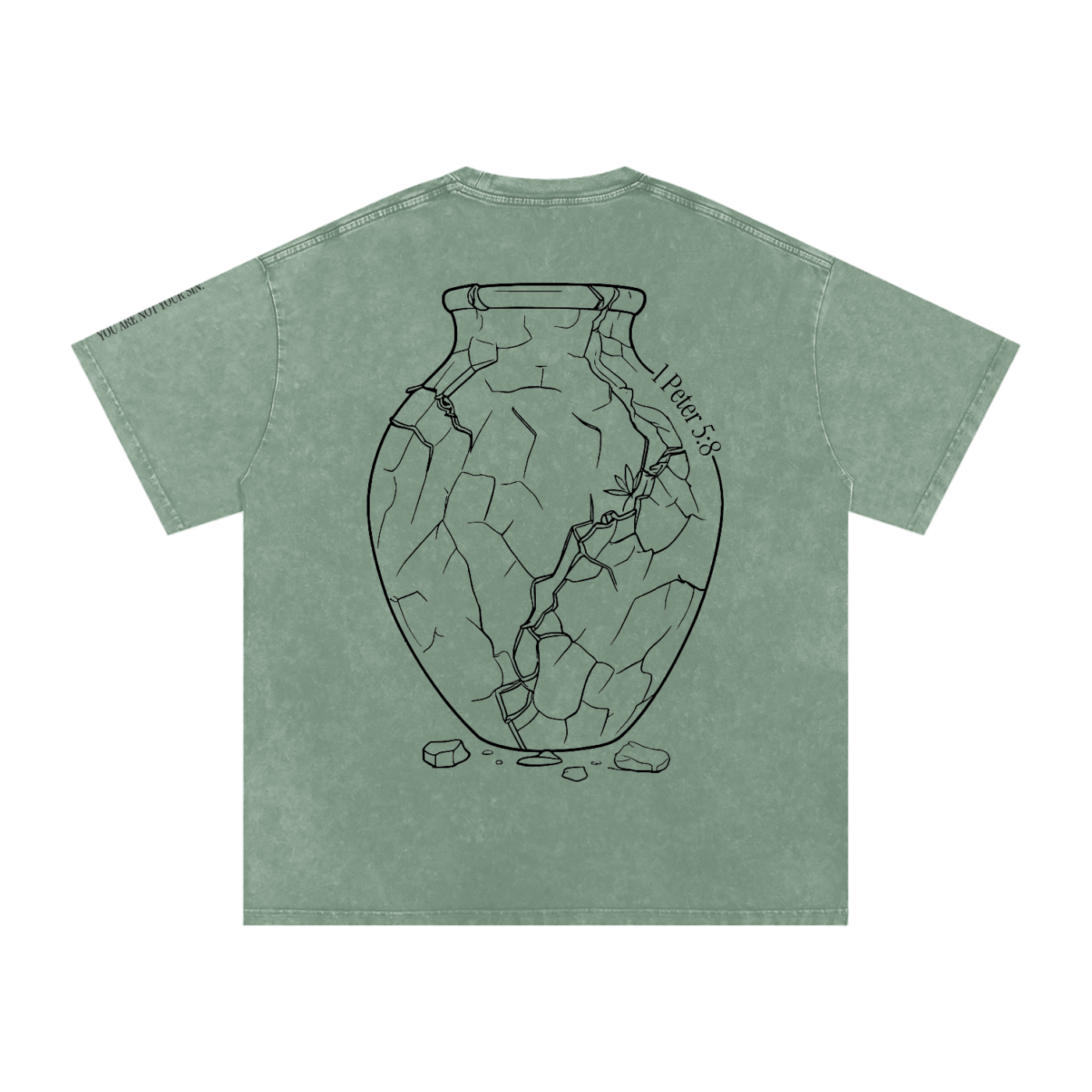 Snow Washed Oversized Cotton T-Shirt: Sobriety