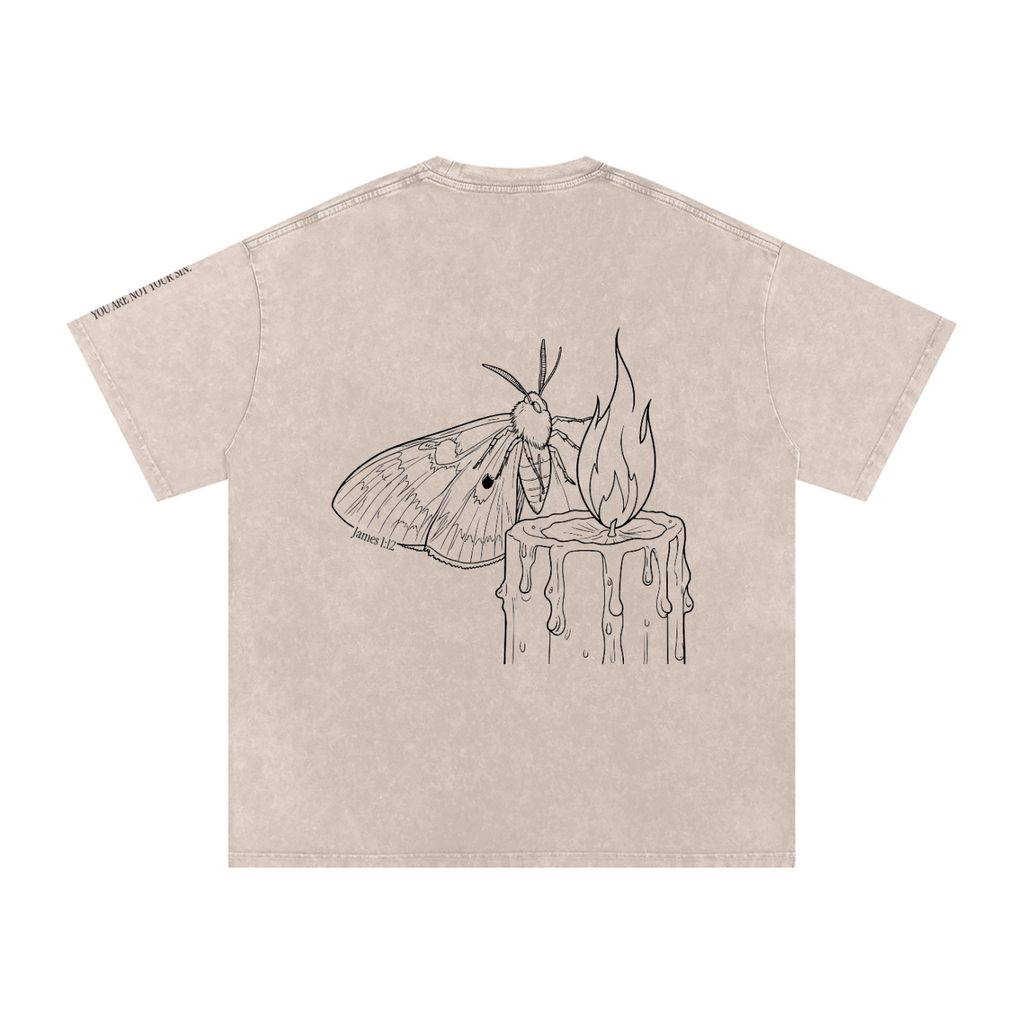 Snow Washed Oversized Cotton T-Shirt: Lust