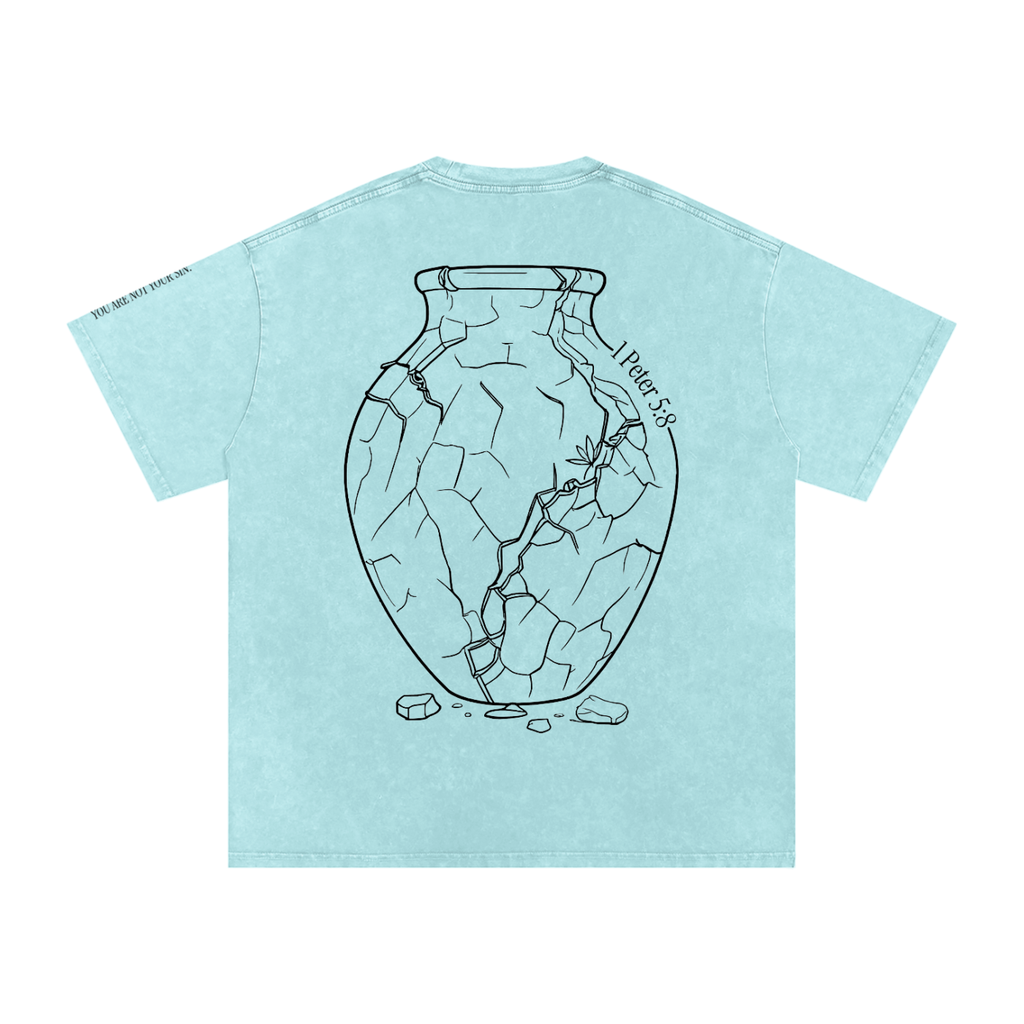 Snow Washed Oversized Cotton T-Shirt: Sobriety