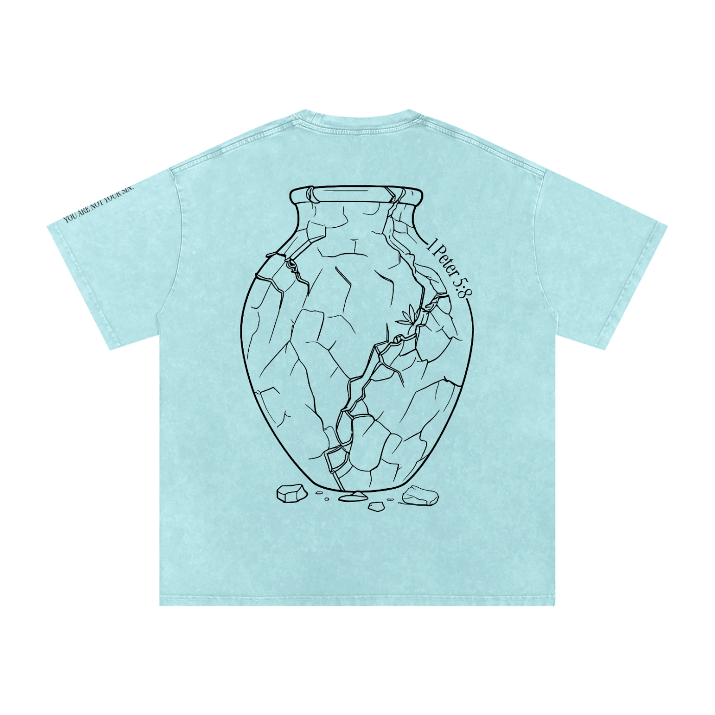 Snow Washed Oversized Cotton T-Shirt: Sobriety
