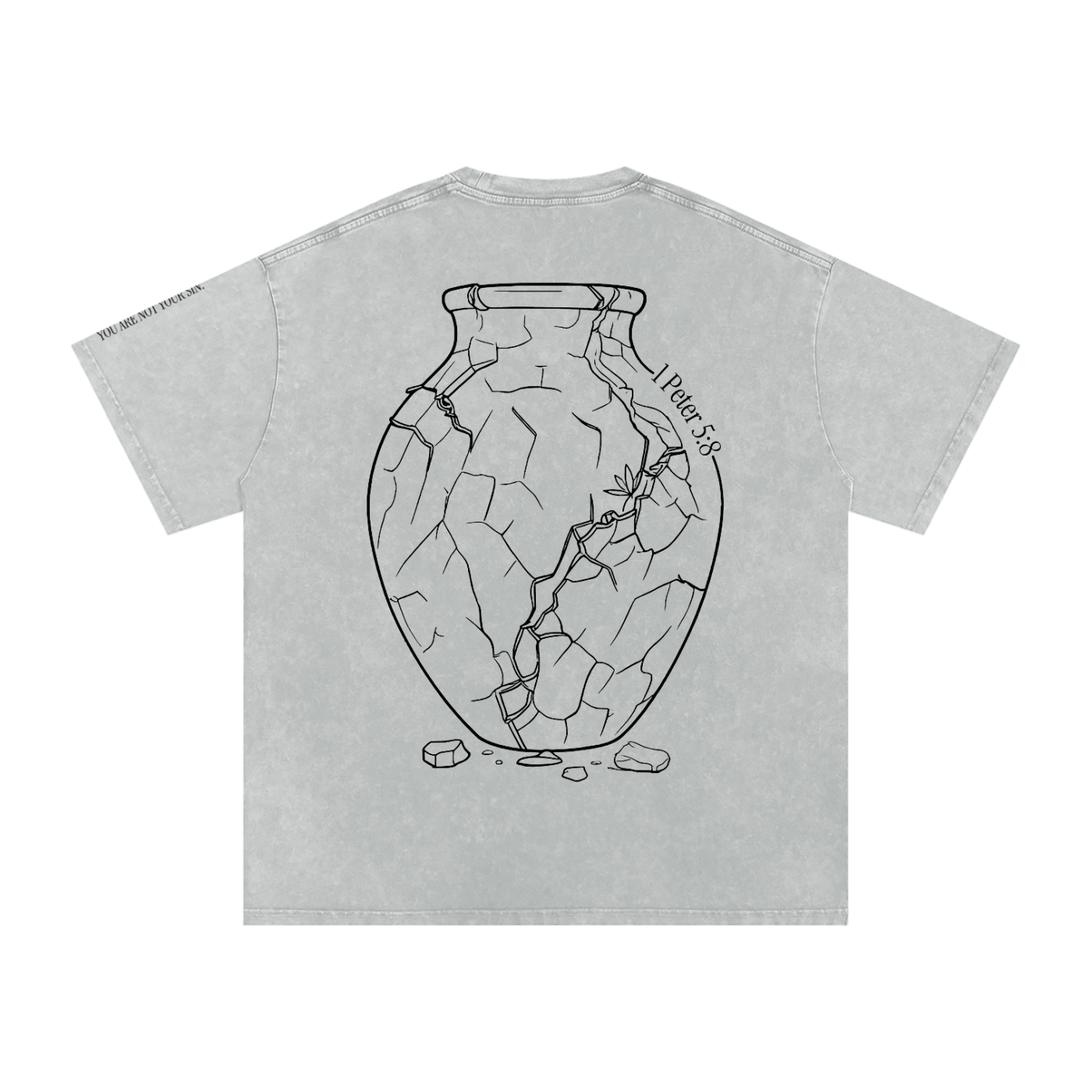 Snow Washed Oversized Cotton T-Shirt: Sobriety