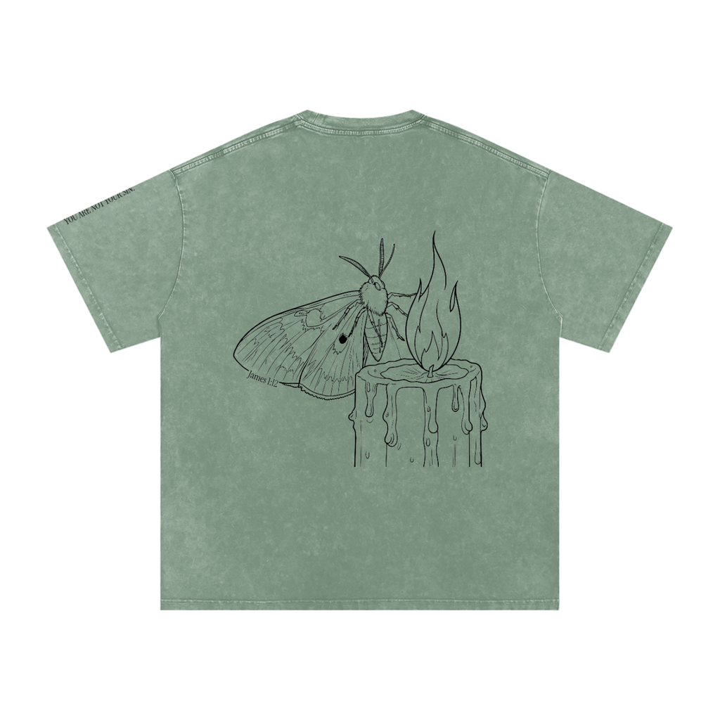 Snow Washed Oversized Cotton T-Shirt: Lust
