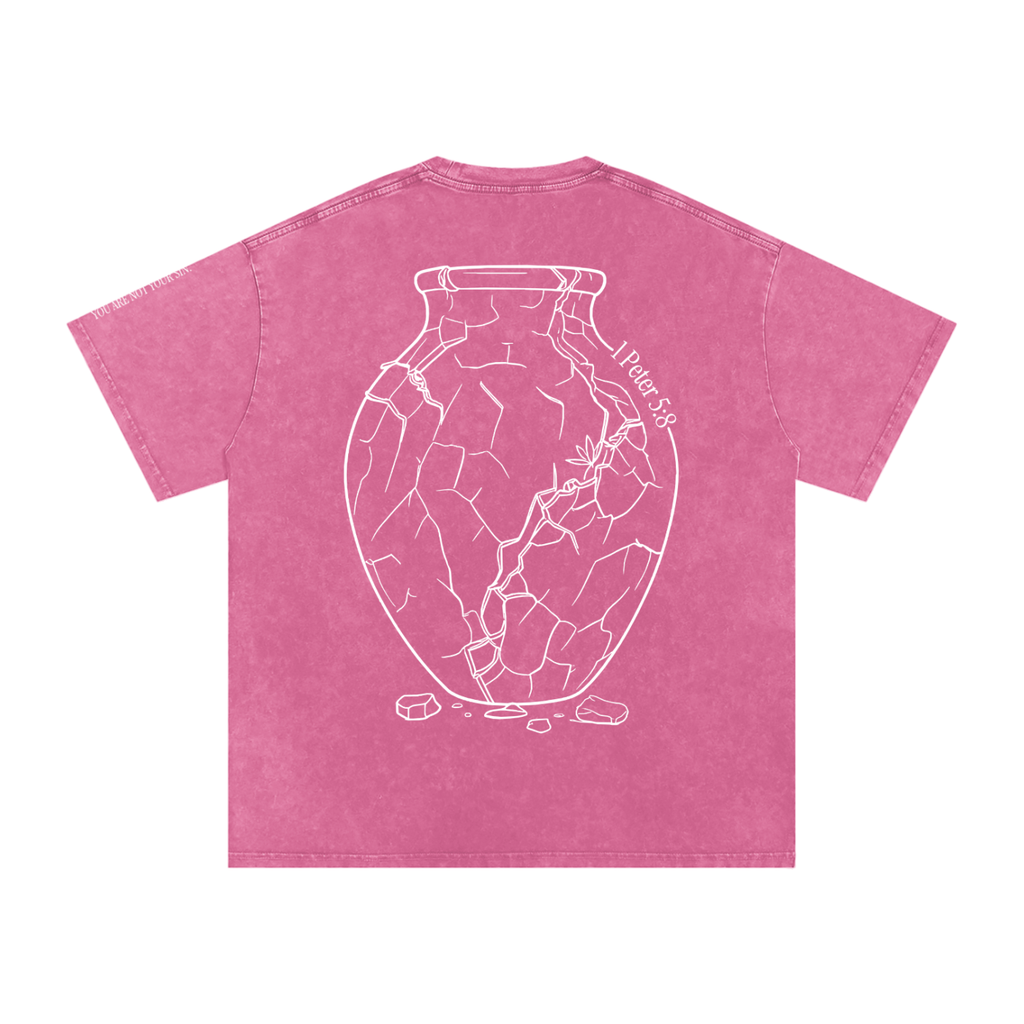 Snow Washed Oversized Cotton T-Shirt: Sobriety