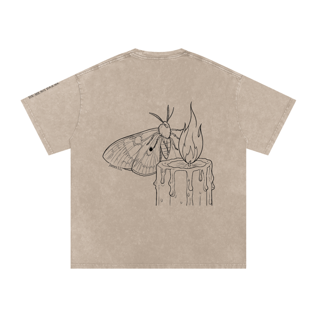 Snow Washed Oversized Cotton T-Shirt: Lust