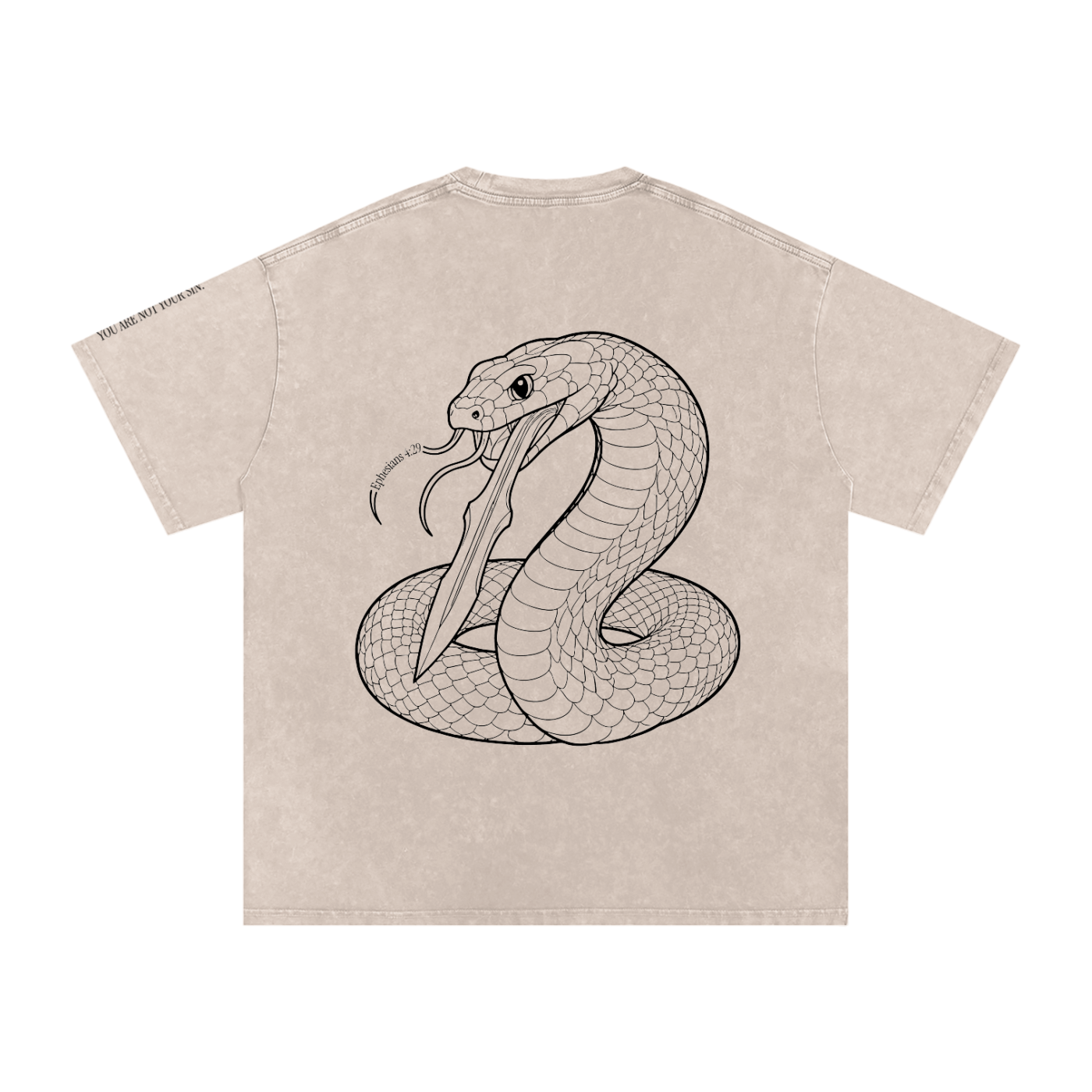 Snow Washed Oversized Cotton T-Shirt: Sins of the Tongue