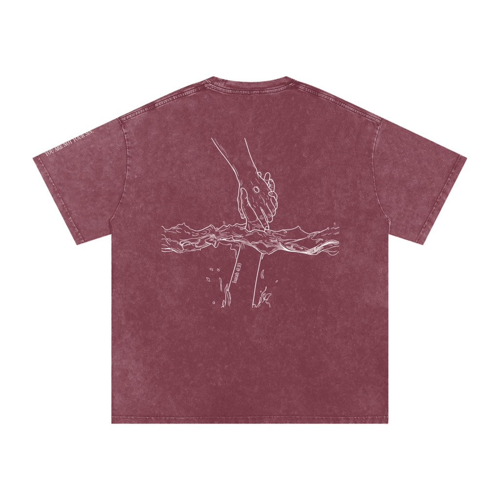 Snow Washed Oversized Cotton T-Shirt: Mental Health/Doubt