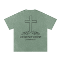 Snow Washed Oversized Cotton T-Shirt: YOU ARE NOT YOUR SIN