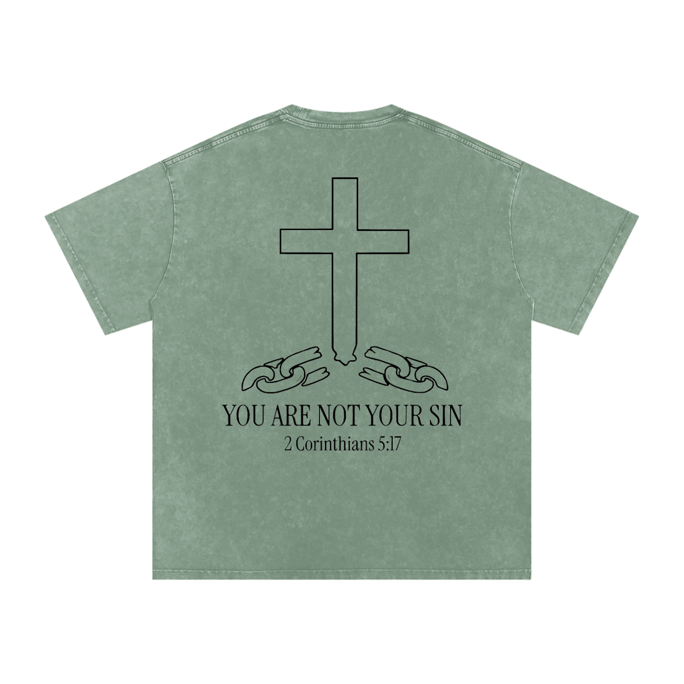 Snow Washed Oversized Cotton T-Shirt: YOU ARE NOT YOUR SIN
