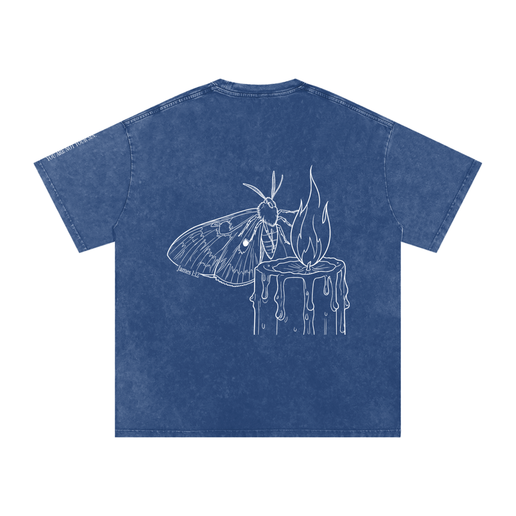 Snow Washed Oversized Cotton T-Shirt: Lust