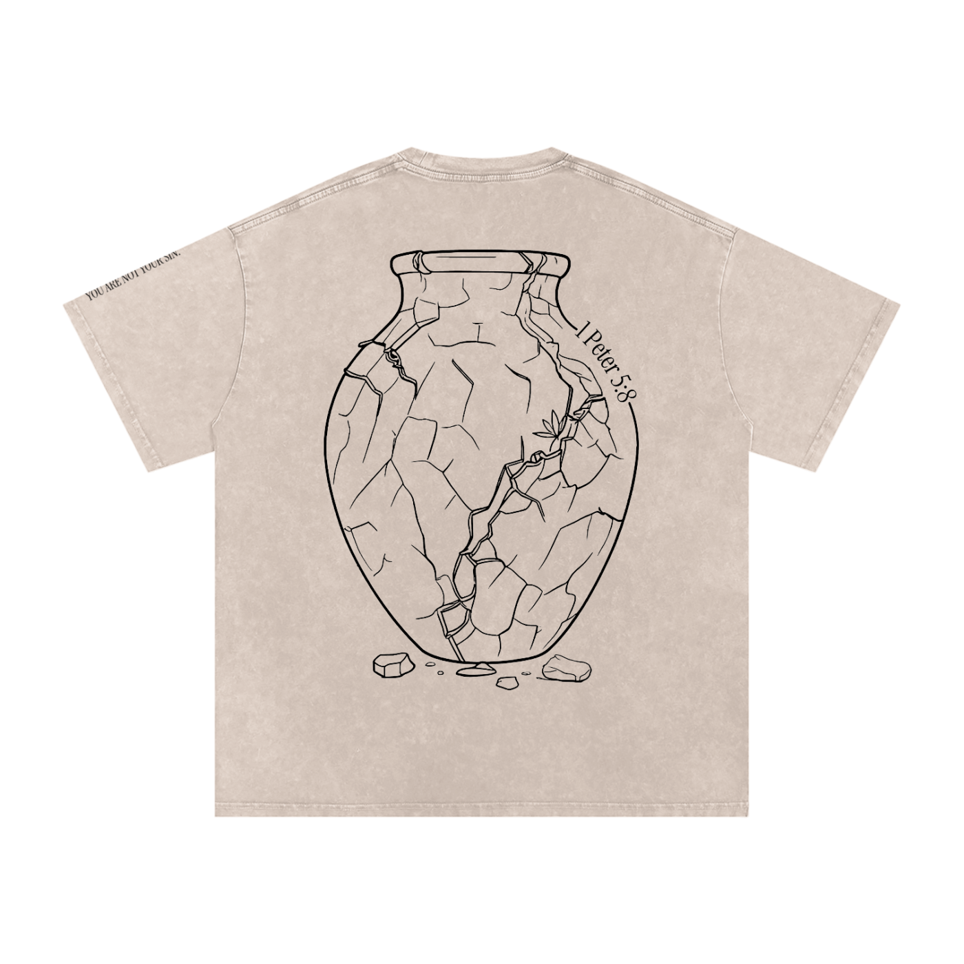 Snow Washed Oversized Cotton T-Shirt: Sobriety