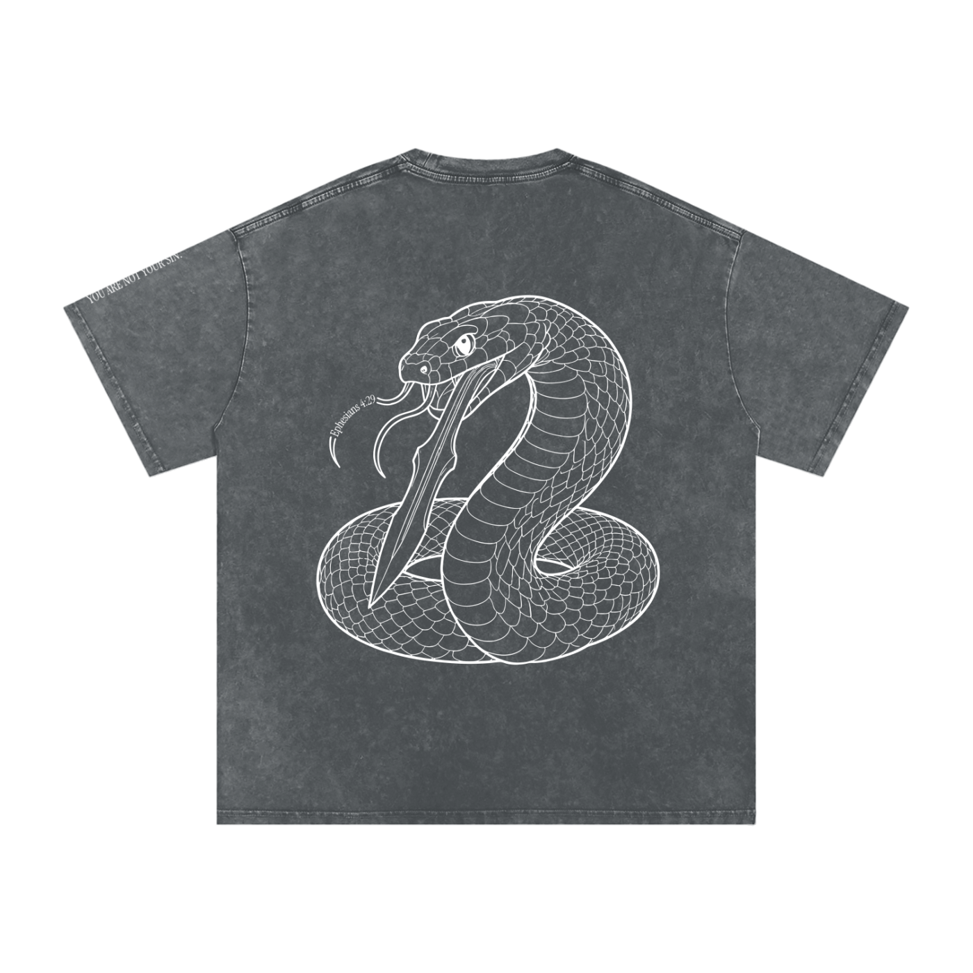 Snow Washed Oversized Cotton T-Shirt: Sins of the Tongue