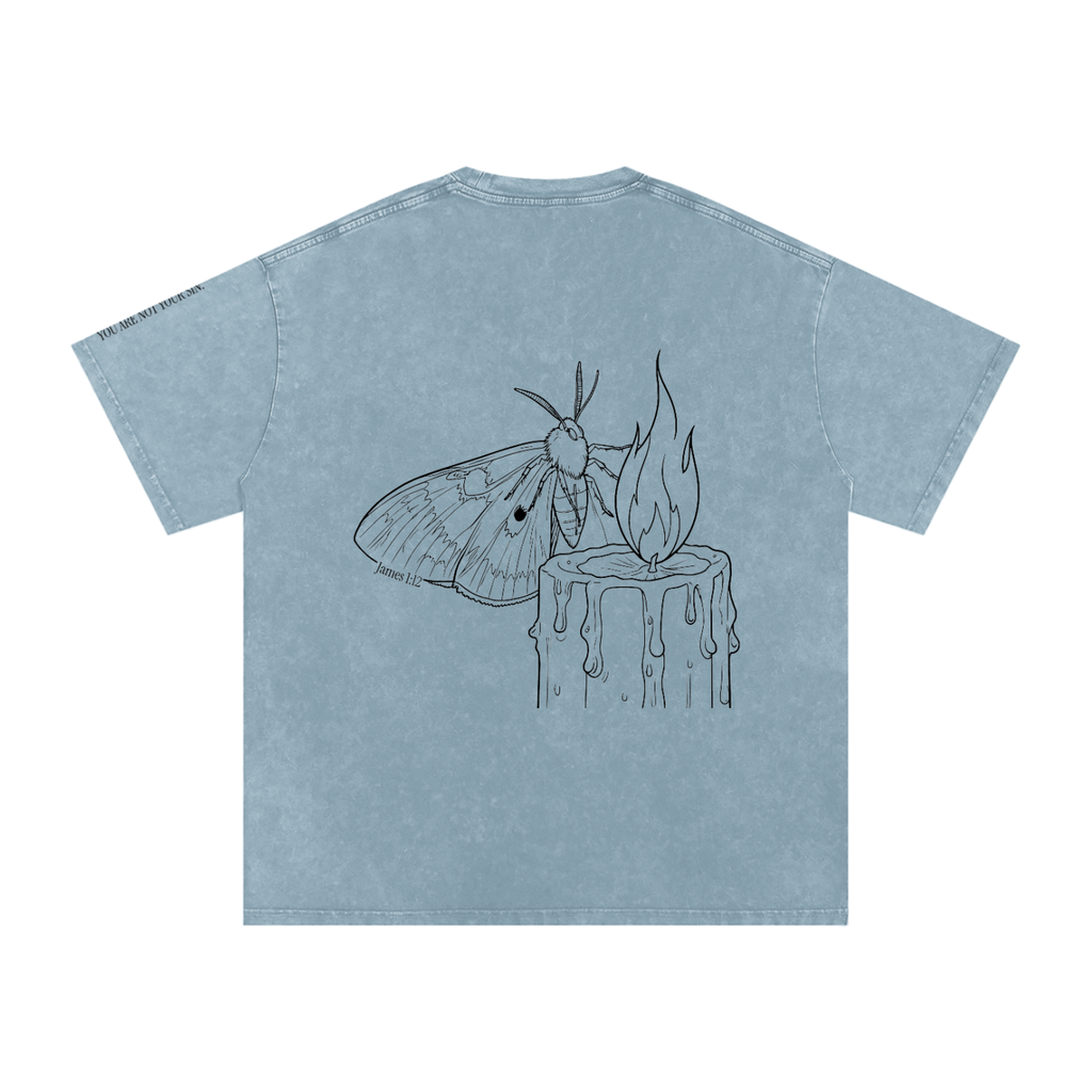 Snow Washed Oversized Cotton T-Shirt: Lust
