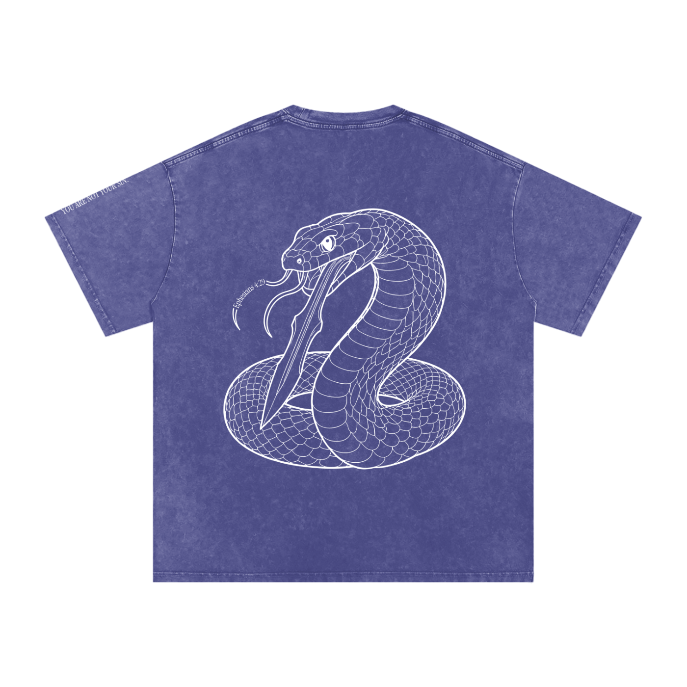 Snow Washed Oversized Cotton T-Shirt: Sins of the Tongue