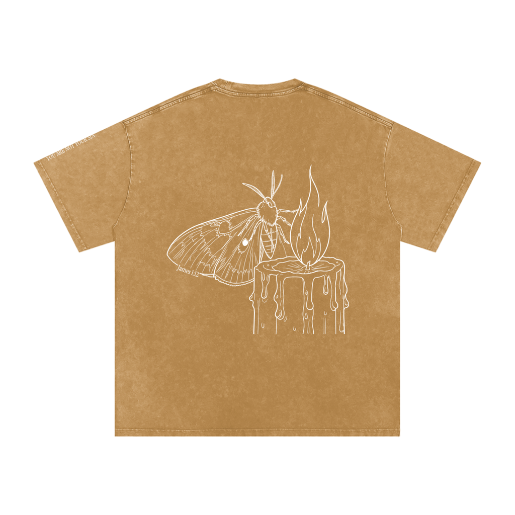 Snow Washed Oversized Cotton T-Shirt: Lust
