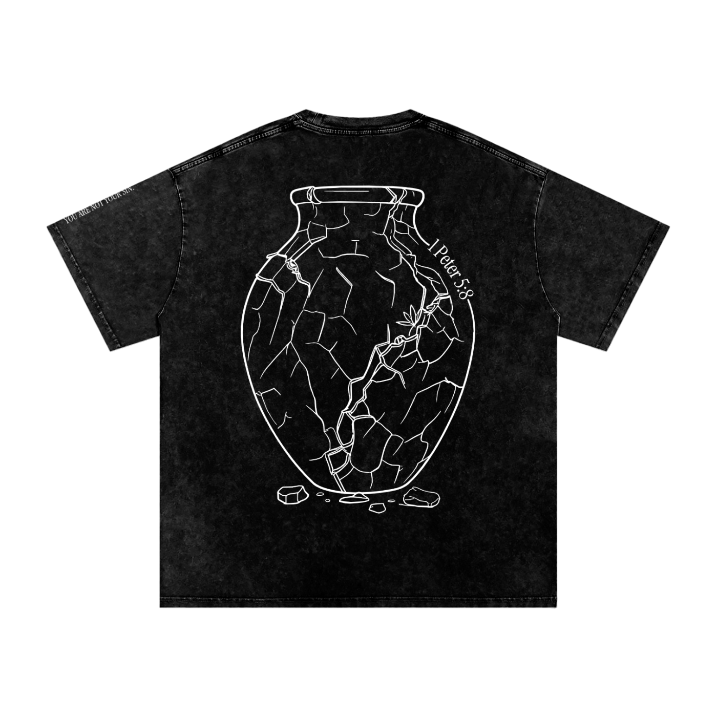 Snow Washed Oversized Cotton T-Shirt: Sobriety